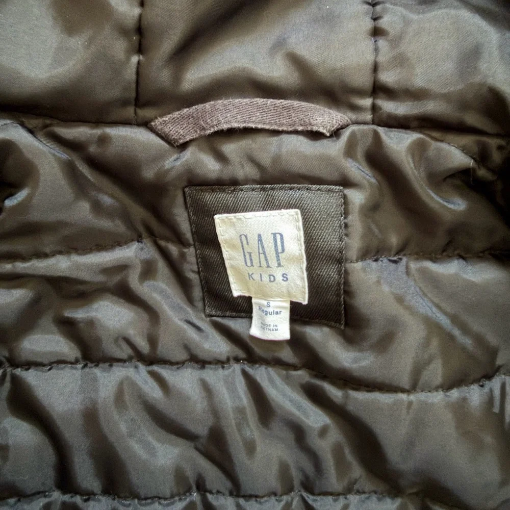 GAP Kids Black Hooded Puffer Jacket small s barn coat